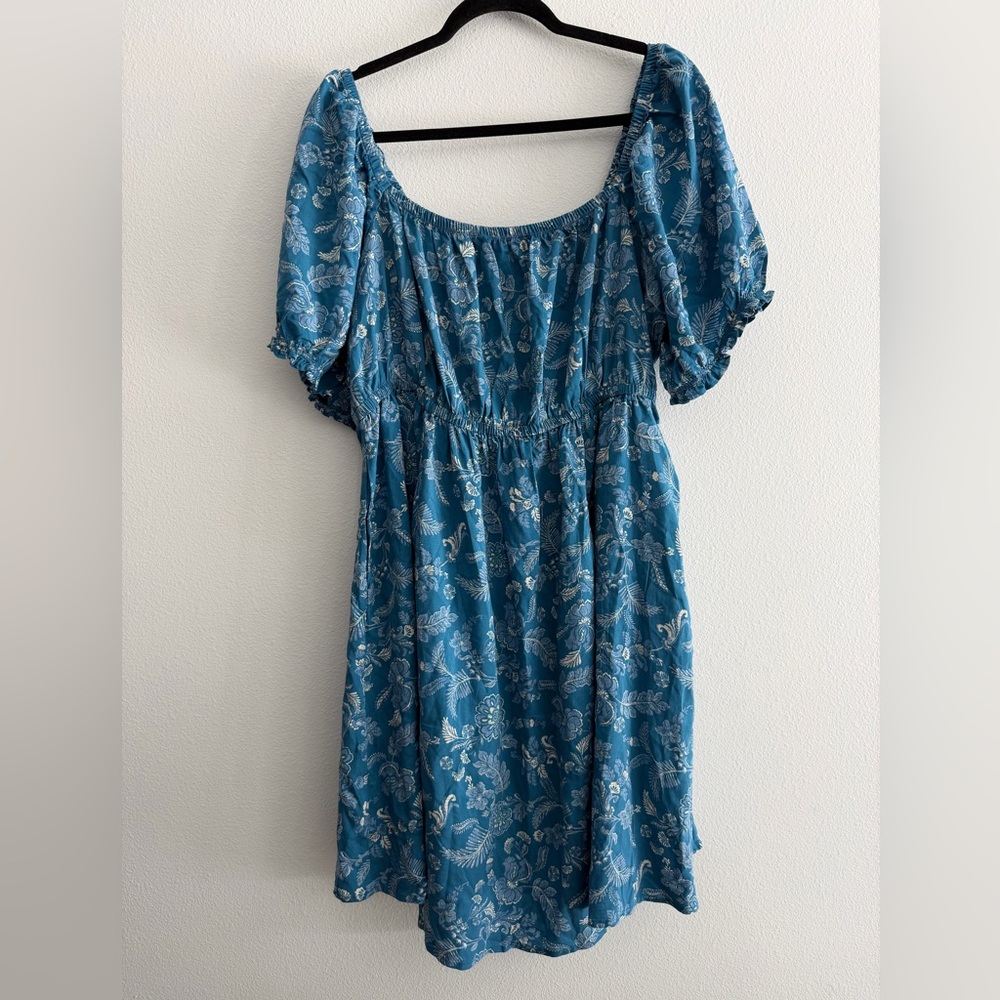 Torrid Blue Floral Midi Dress Large New